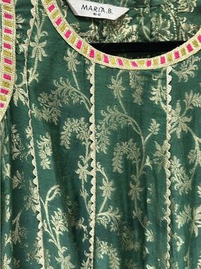 Maria B. Girls' Emerald Tunic with Gold Embroidery